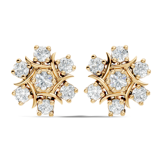 Stunning 1.34 CT Round Cut Diamond Stud Earrings Lab-Grown & Natural - HIGHCARAT DIAMONDS