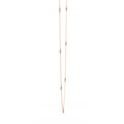 Round Lab-Grown Diamond Cluster Station Necklace in Yellow Gold - HIGHCARAT DIAMONDS