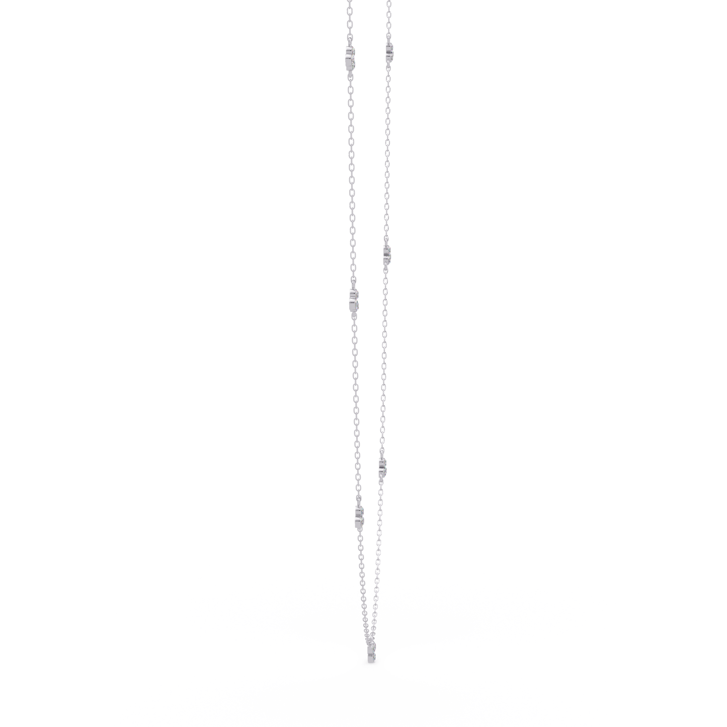 Round Lab-Grown Diamond Cluster Station Necklace in Yellow Gold - HIGHCARAT DIAMONDS