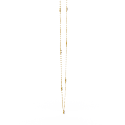 Round Lab-Grown Diamond Cluster Station Necklace in Yellow Gold - HIGHCARAT DIAMONDS