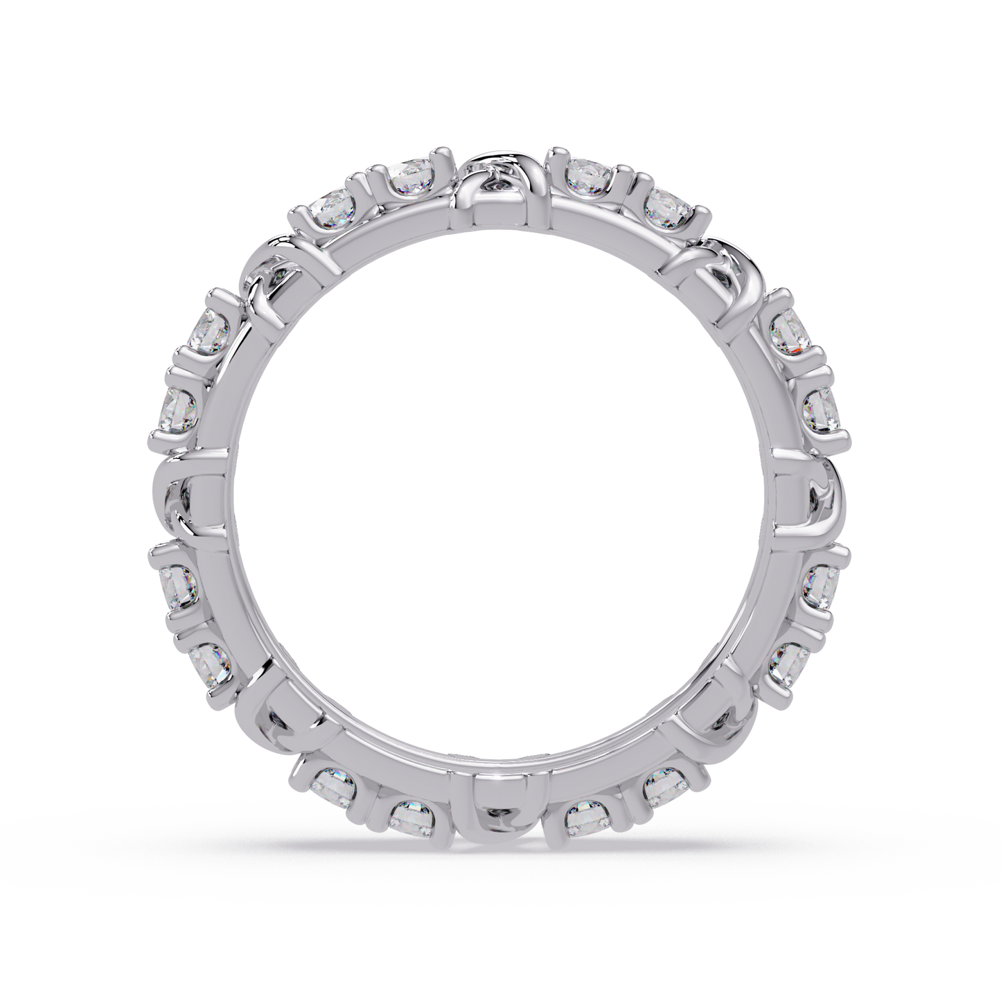 Round Lab Grown Diamond Criss Cross Link Band Ring - HIGHCARAT DIAMONDS