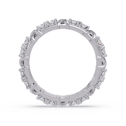 Round Lab Grown Diamond Criss Cross Link Band Ring - HIGHCARAT DIAMONDS