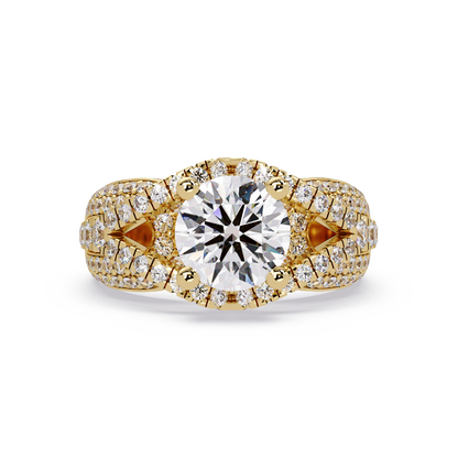 Oval Lab Grown Diamond Criss-Cross Pave Statement Ring - HIGHCARAT DIAMONDS