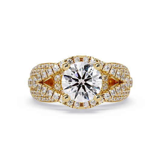 Oval Lab Grown Diamond Criss-Cross Pave Statement Ring - HIGHCARAT DIAMONDS