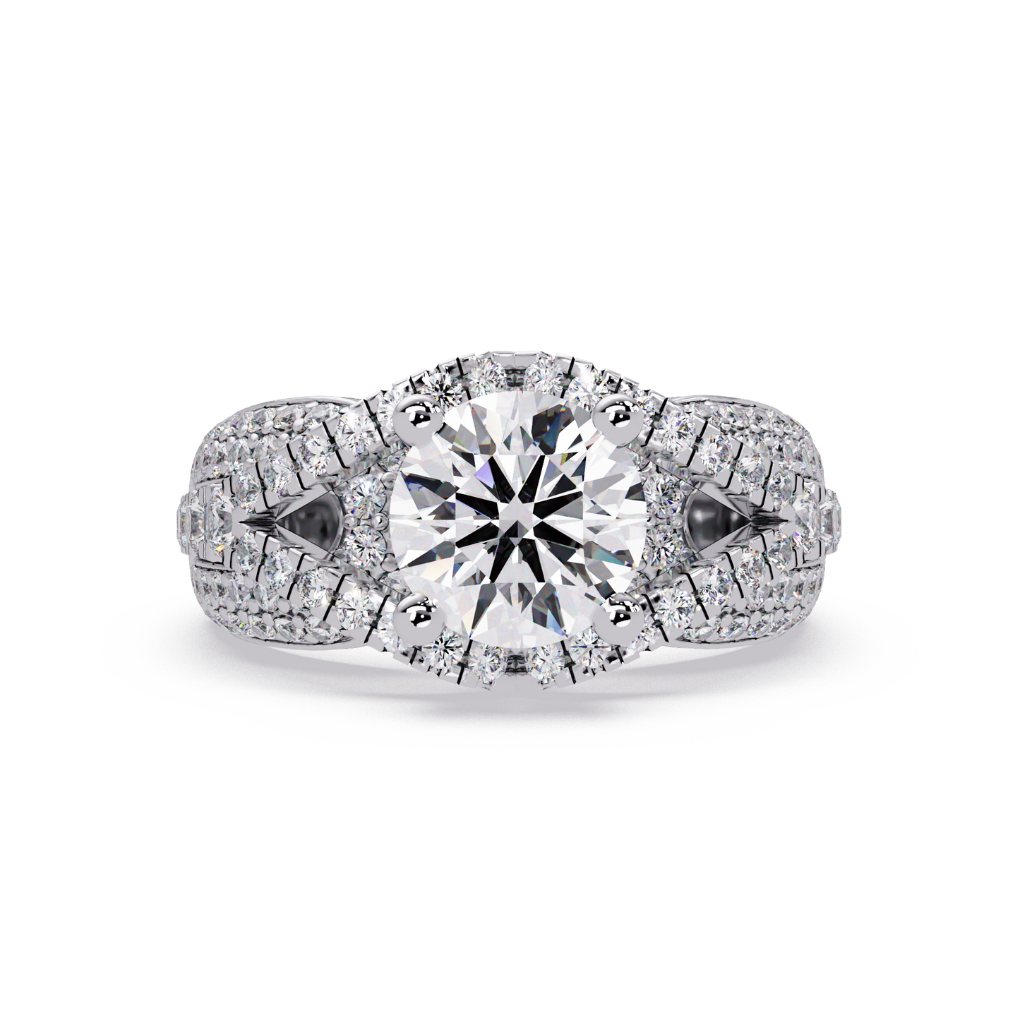 Oval Lab Grown Diamond Criss-Cross Pave Statement Ring - HIGHCARAT DIAMONDS