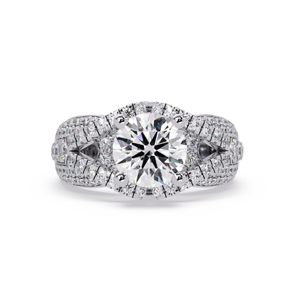 Oval Lab Grown Diamond Criss-Cross Pave Statement Ring - HIGHCARAT DIAMONDS