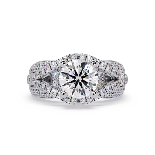 Oval Lab Grown Diamond Criss-Cross Pave Statement Ring - HIGHCARAT DIAMONDS