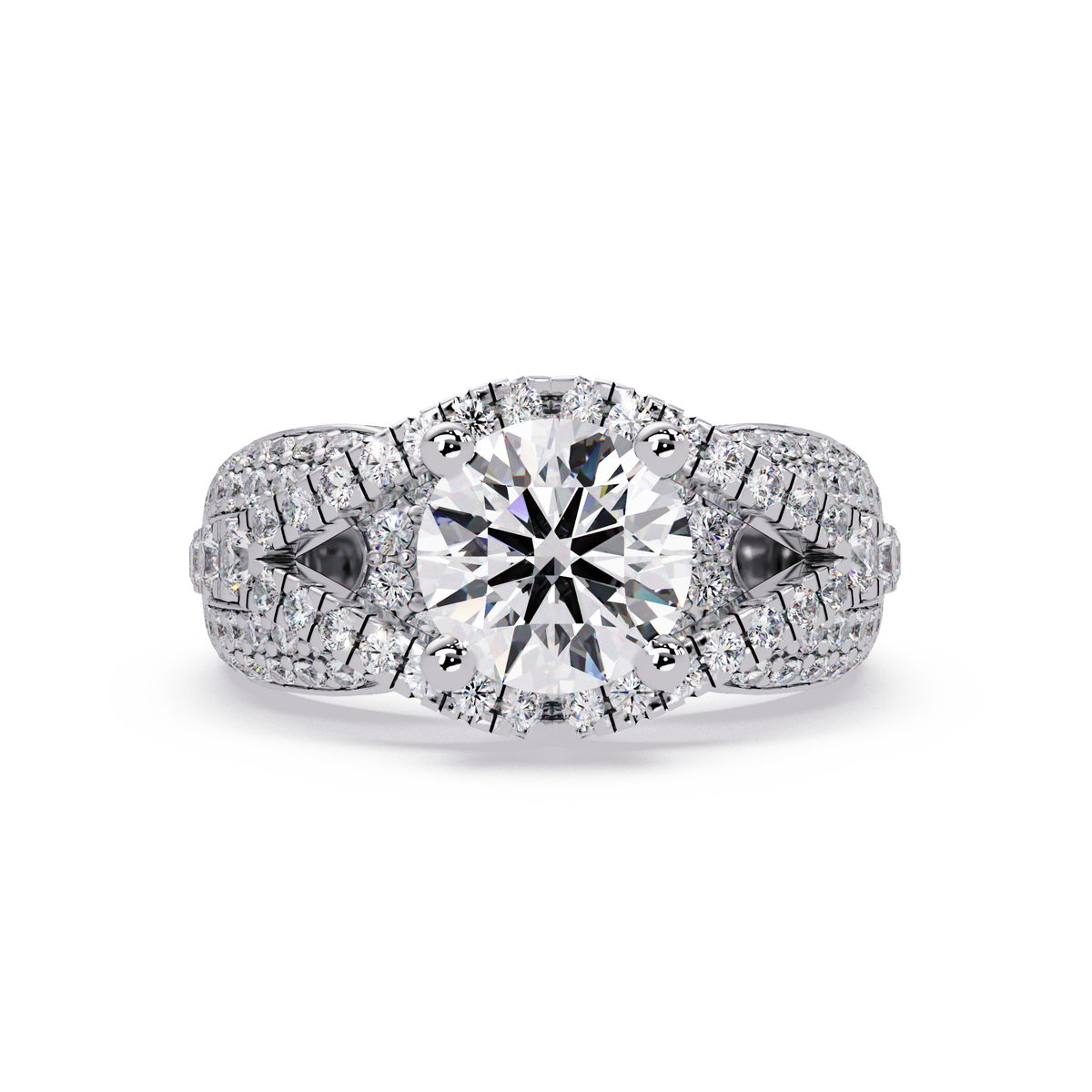 Oval Lab Grown Diamond Criss-Cross Pave Statement Ring - HIGHCARAT DIAMONDS