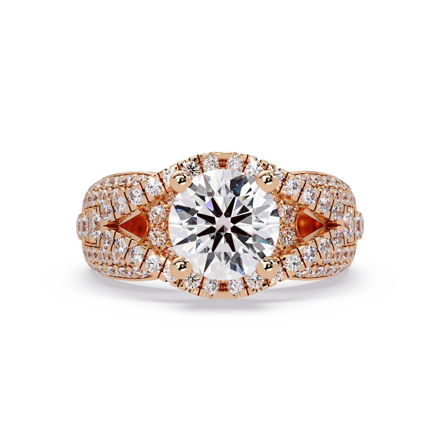 Oval Lab Grown Diamond Criss-Cross Pave Statement Ring - HIGHCARAT DIAMONDS