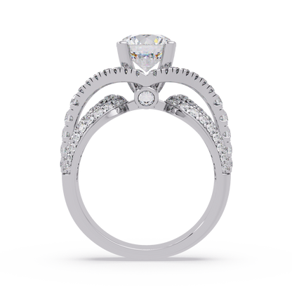 Oval Lab Grown Diamond Criss-Cross Pave Statement Ring - HIGHCARAT DIAMONDS
