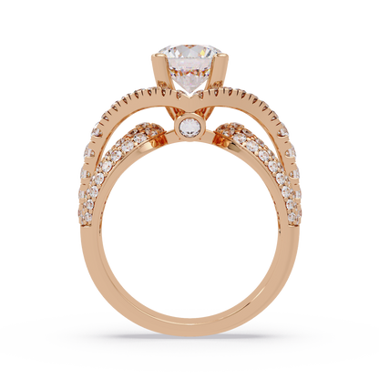 Oval Lab Grown Diamond Criss-Cross Pave Statement Ring - HIGHCARAT DIAMONDS