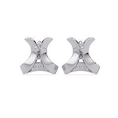 Round Lab Grown Diamond Curved Bar Stud Earrings - HIGHCARAT DIAMONDS