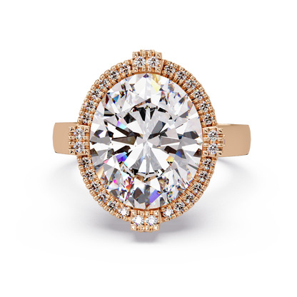 Round Lab Grown Diamond Double Halo Statement Ring - HIGHCARAT DIAMONDS
