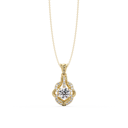 Round Lab Grown Diamond Double Heart Pendant - HIGHCARAT DIAMONDS