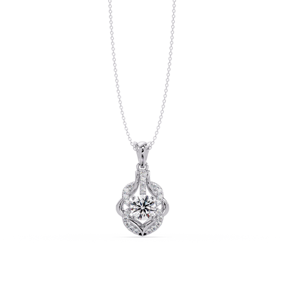 Round Lab Grown Diamond Double Heart Pendant - HIGHCARAT DIAMONDS