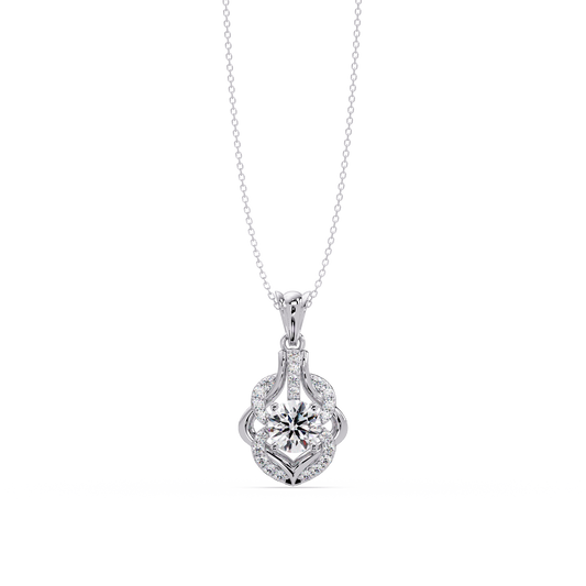 Round Lab Grown Diamond Double Heart Pendant - HIGHCARAT DIAMONDS