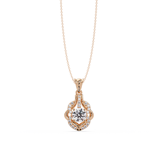 Round Lab Grown Diamond Double Heart Pendant - HIGHCARAT DIAMONDS