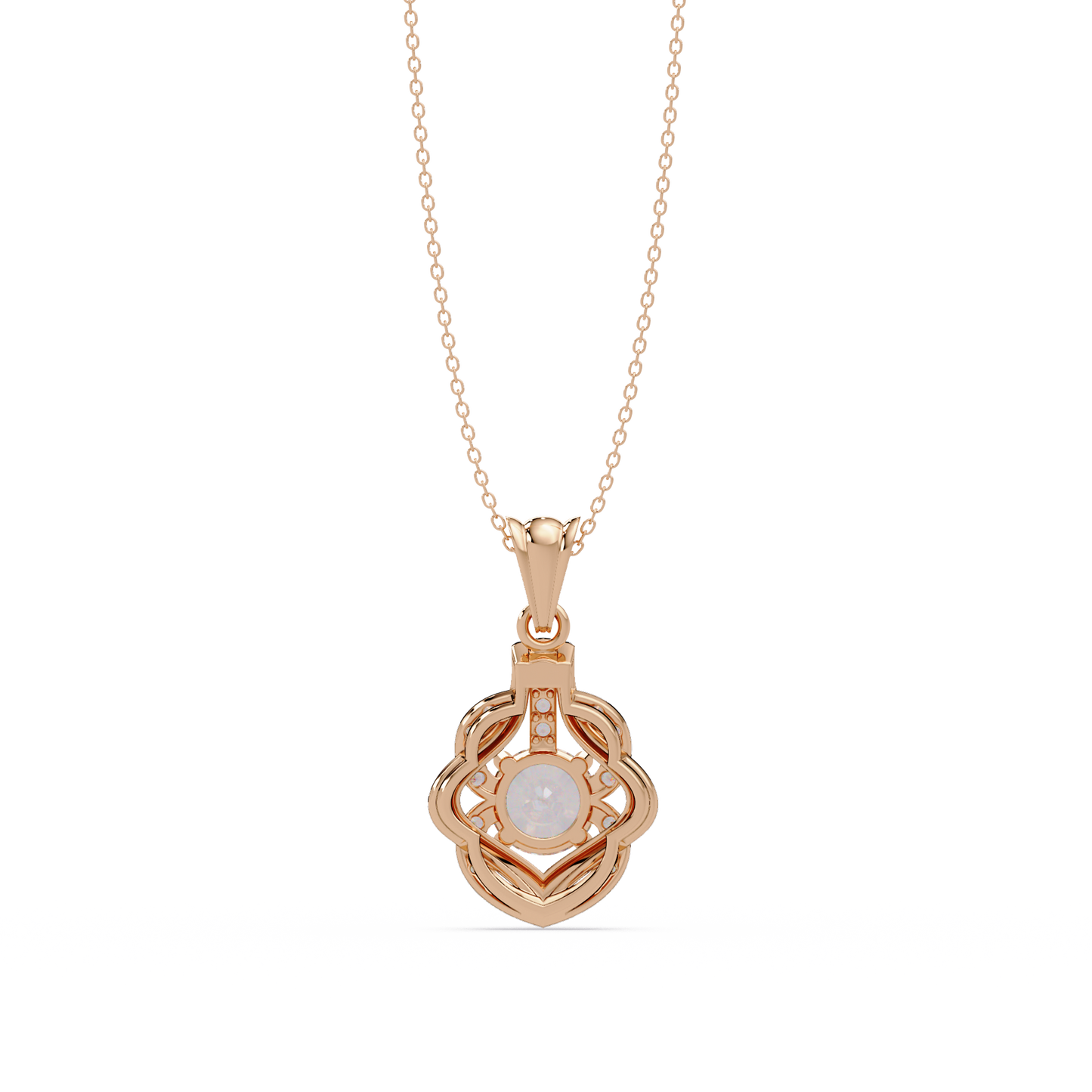 Round Lab Grown Diamond Double Heart Pendant - HIGHCARAT DIAMONDS