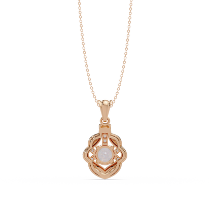 Round Lab Grown Diamond Double Heart Pendant - HIGHCARAT DIAMONDS
