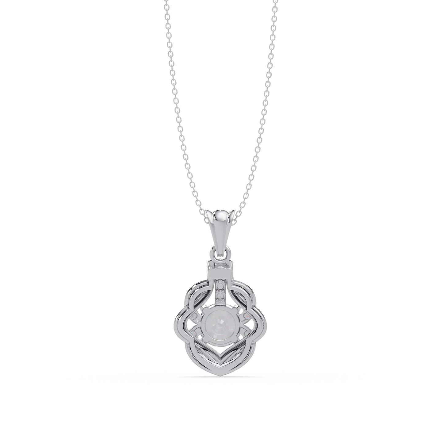 Round Lab Grown Diamond Double Heart Pendant - HIGHCARAT DIAMONDS