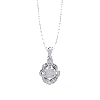 Round Lab Grown Diamond Double Heart Pendant - HIGHCARAT DIAMONDS