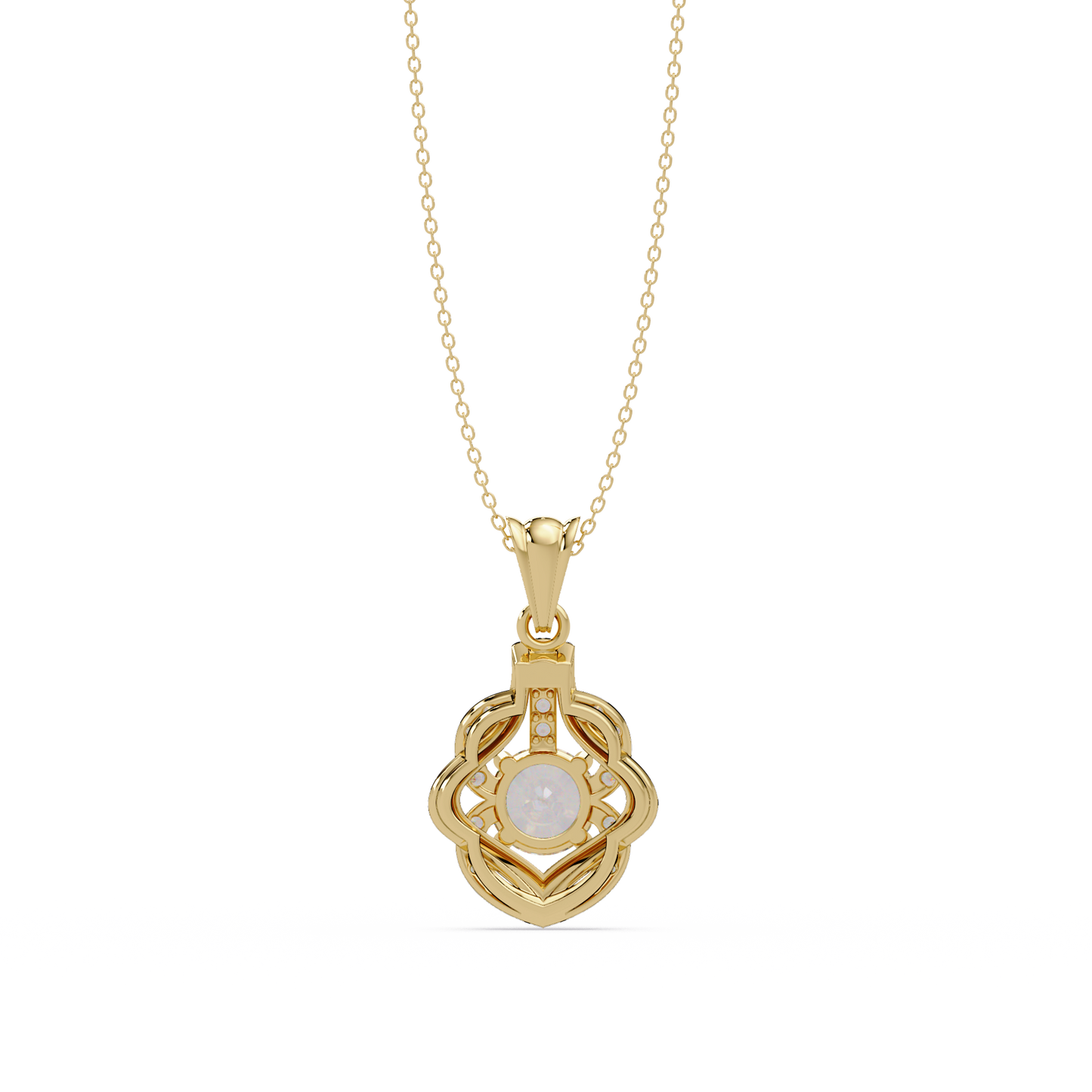 Round Lab Grown Diamond Double Heart Pendant - HIGHCARAT DIAMONDS