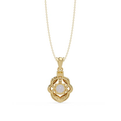 Round Lab Grown Diamond Double Heart Pendant - HIGHCARAT DIAMONDS