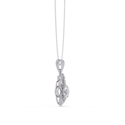 Round Lab Grown Diamond Double Heart Pendant - HIGHCARAT DIAMONDS
