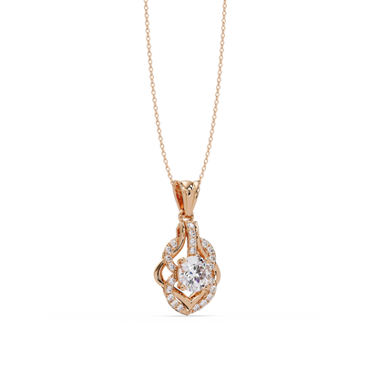 Round Lab Grown Diamond Double Heart Pendant - HIGHCARAT DIAMONDS