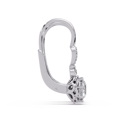 Round Lab Grown Diamond Drop Hoop Earrings - HIGHCARAT DIAMONDS