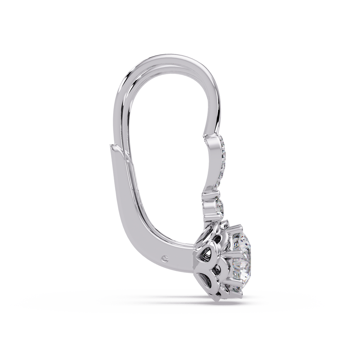 Round Lab Grown Diamond Drop Hoop Earrings - HIGHCARAT DIAMONDS