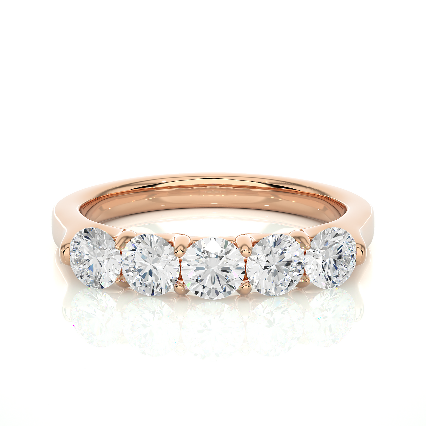 1.03 CT Round Diamond Half Eternity Band Classic Eternity Band Ring for Wedding - HIGHCARAT DIAMONDS
