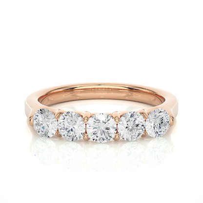 1.03 CT Round Diamond Half Eternity Band Classic Eternity Band Ring for Wedding - HIGHCARAT DIAMONDS