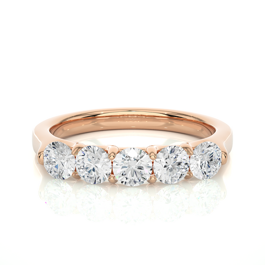 1.03 CT Round Diamond Half Eternity Band Classic Eternity Band Ring for Wedding - HIGHCARAT DIAMONDS