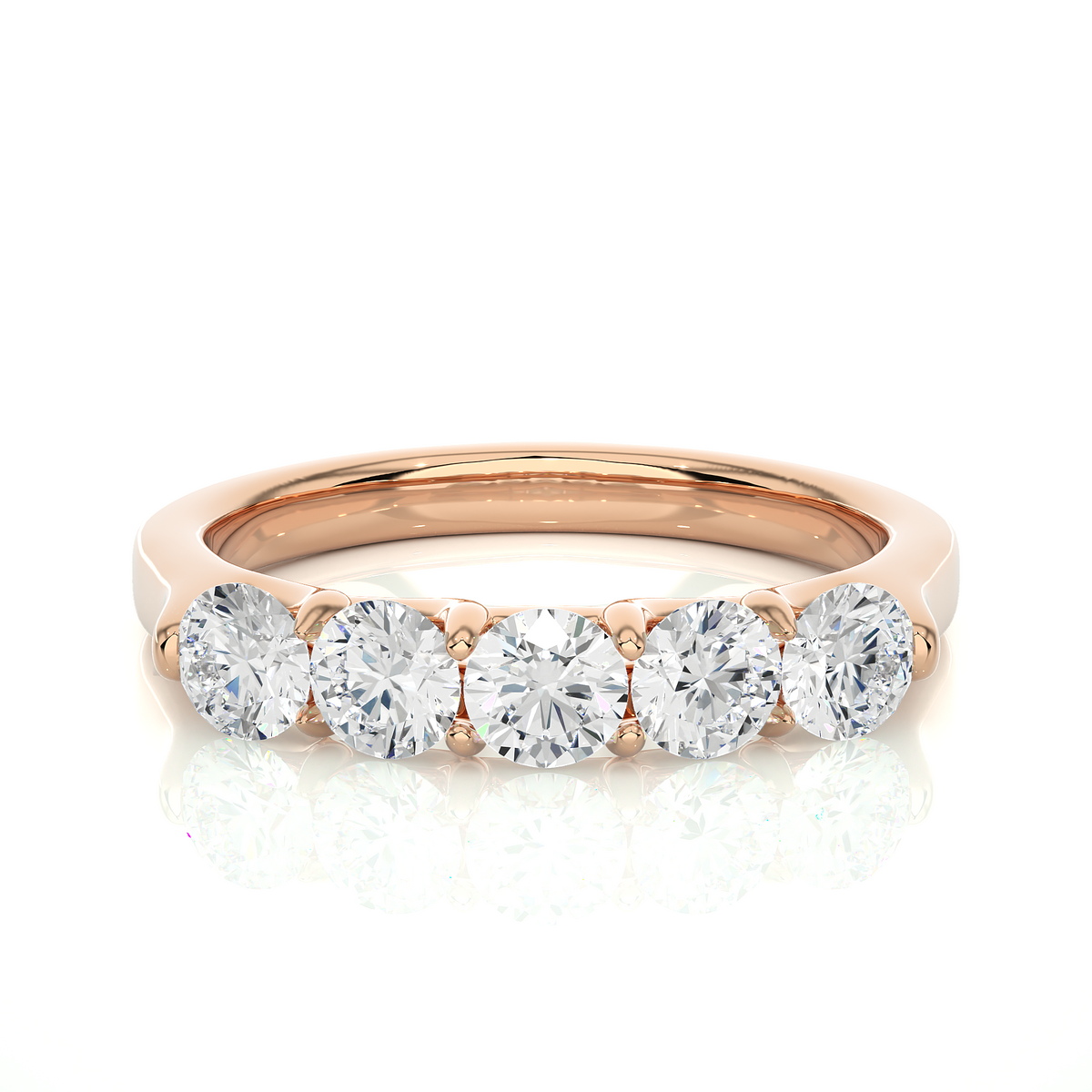 1.03 CT Round Diamond Half Eternity Band Classic Eternity Band Ring for Wedding - HIGHCARAT DIAMONDS