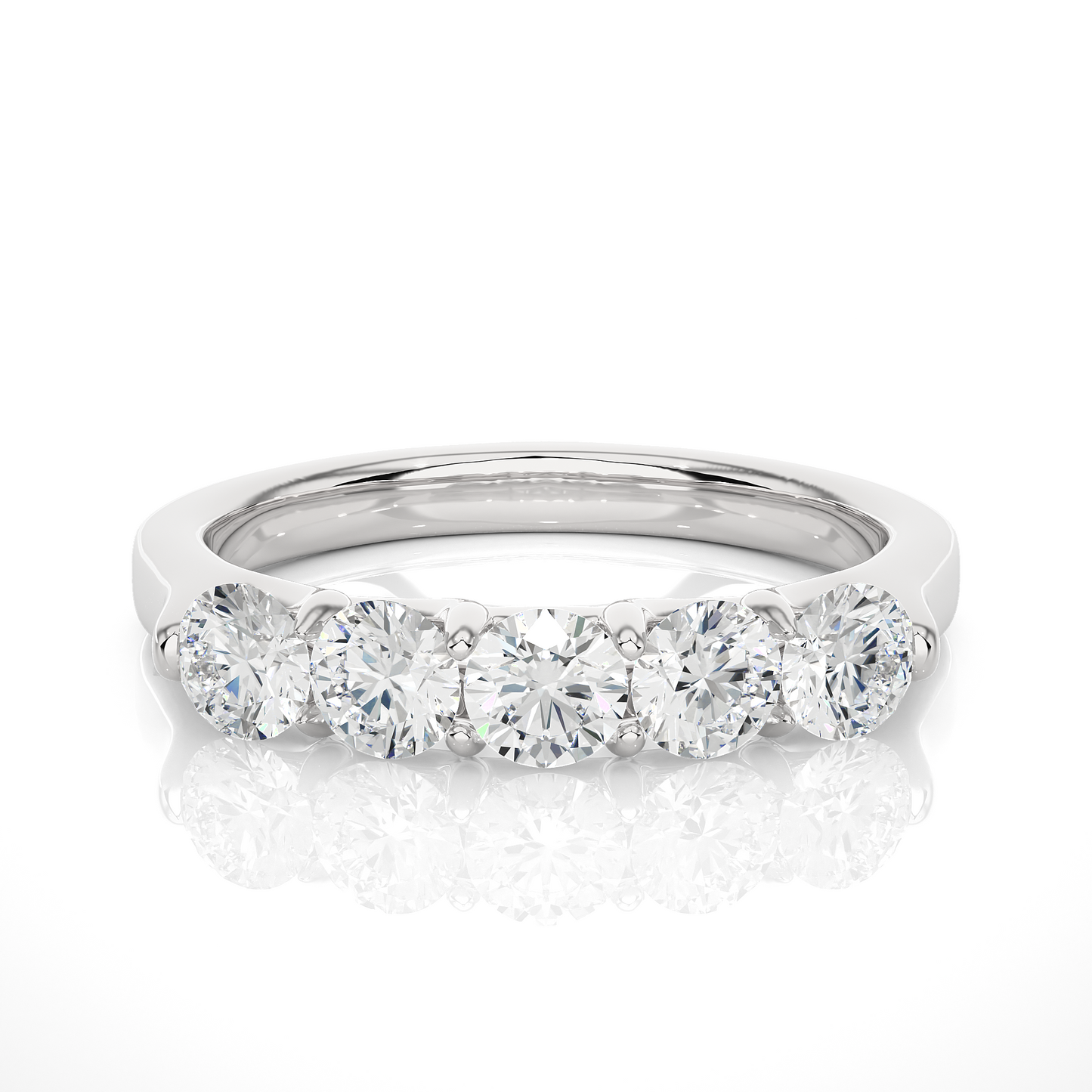 Emerald cut eternity band ring with lab grown diamonds