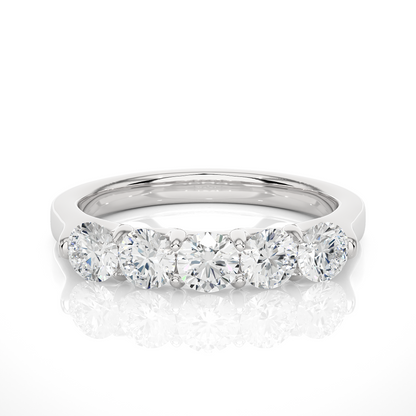 Emerald cut eternity band ring with lab grown diamonds