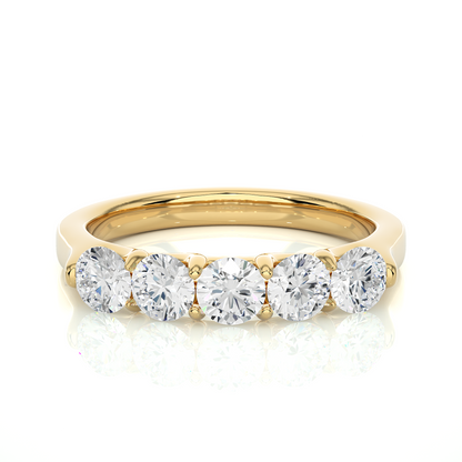 Full eternity ring with emerald cut diamond settings