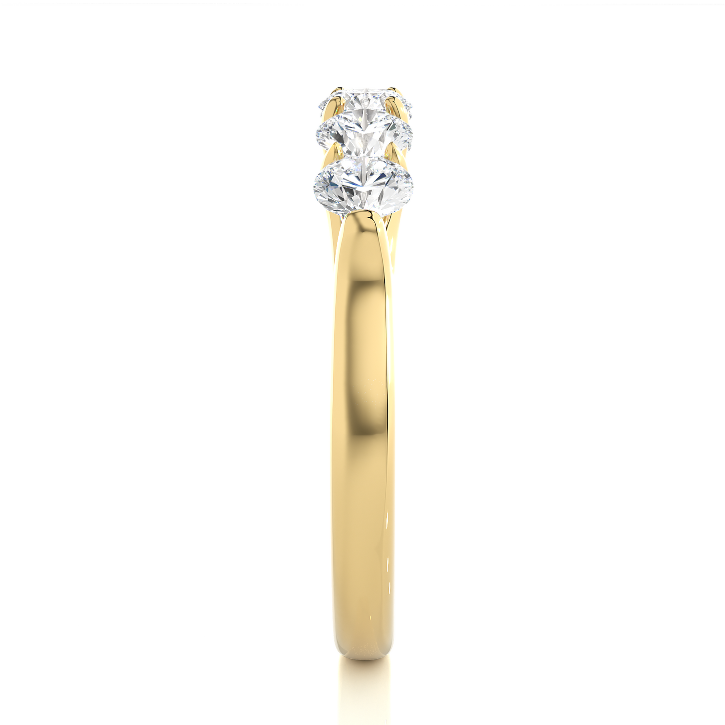 Continuous emerald cut diamond band ring