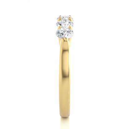 Continuous emerald cut diamond band ring