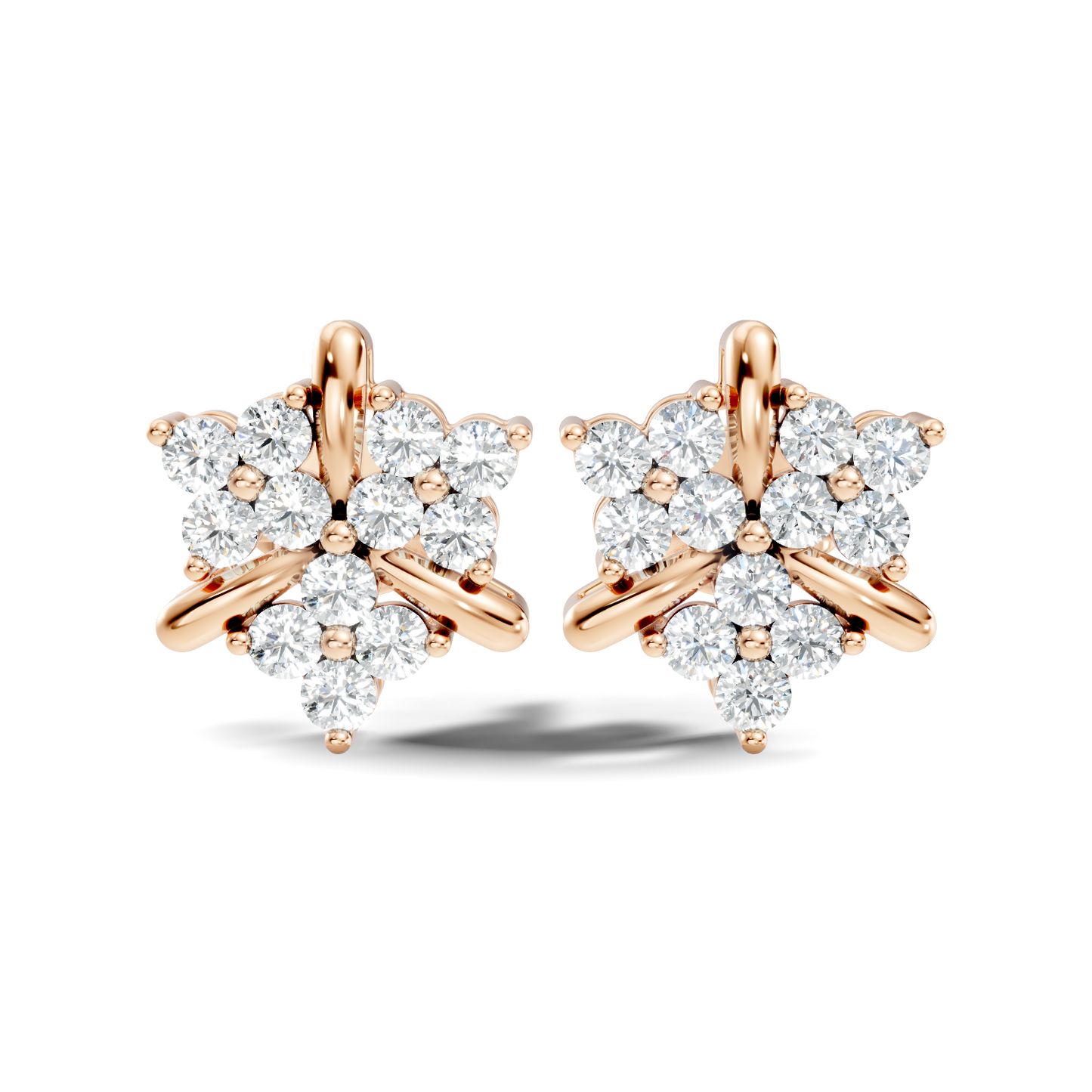 Round Cut Natural & Lab Grown Diamond 14k Solid Gold Stunning Studs Diamond Earrings - HIGHCARAT DIAMONDS