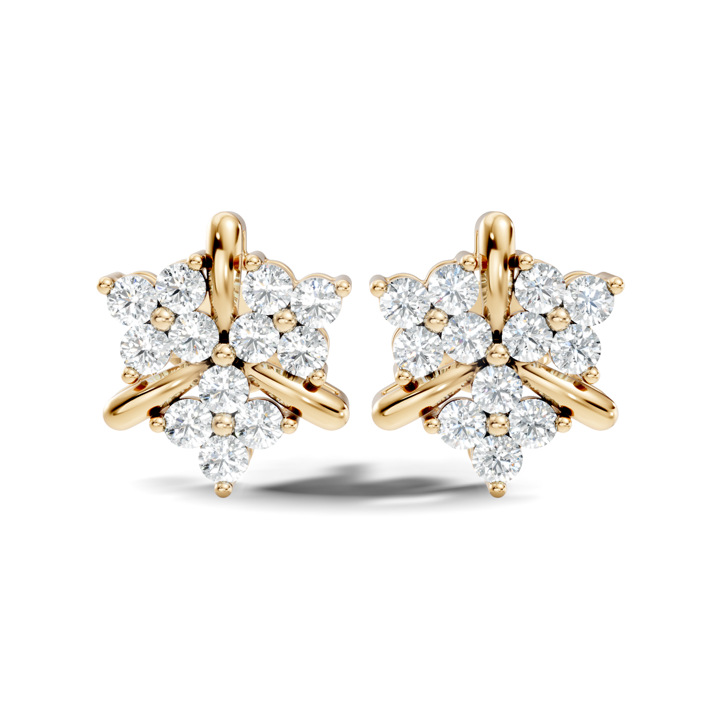Round Cut Natural & Lab Grown Diamond 14k Solid Gold Stunning Studs Diamond Earrings - HIGHCARAT DIAMONDS