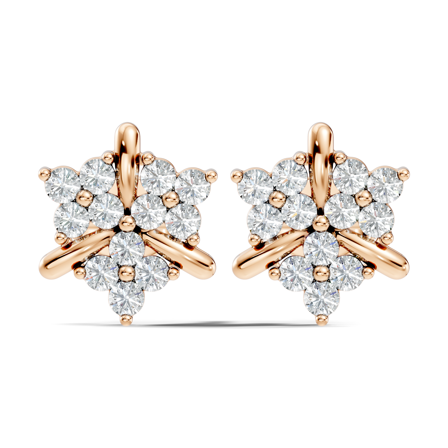 Round Cut Natural & Lab Grown Diamond 14k Solid Gold Stunning Studs Diamond Earrings - HIGHCARAT DIAMONDS