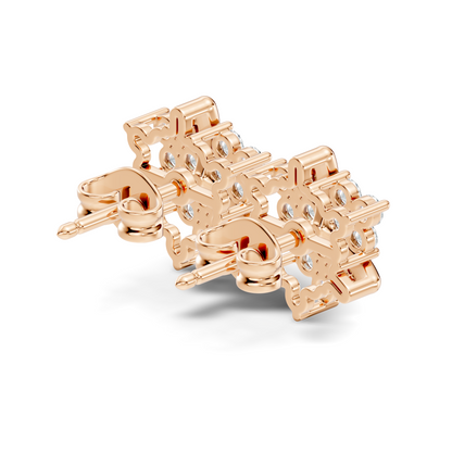 Round Cut Natural & Lab Grown Diamond 14k Solid Gold Stunning Studs Diamond Earrings - HIGHCARAT DIAMONDS