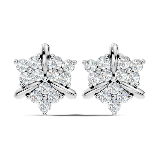 Round Cut Natural & Lab Grown Diamond 14k Solid Gold Stunning Studs Diamond Earrings - HIGHCARAT DIAMONDS