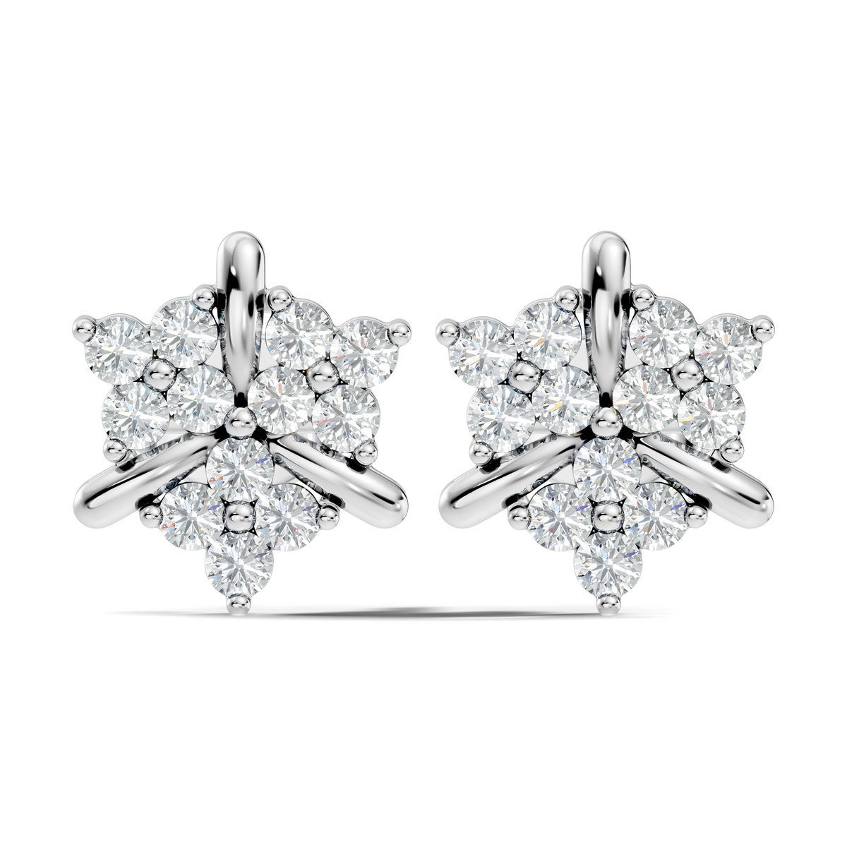 Round Cut Natural & Lab Grown Diamond 14k Solid Gold Stunning Studs Diamond Earrings - HIGHCARAT DIAMONDS
