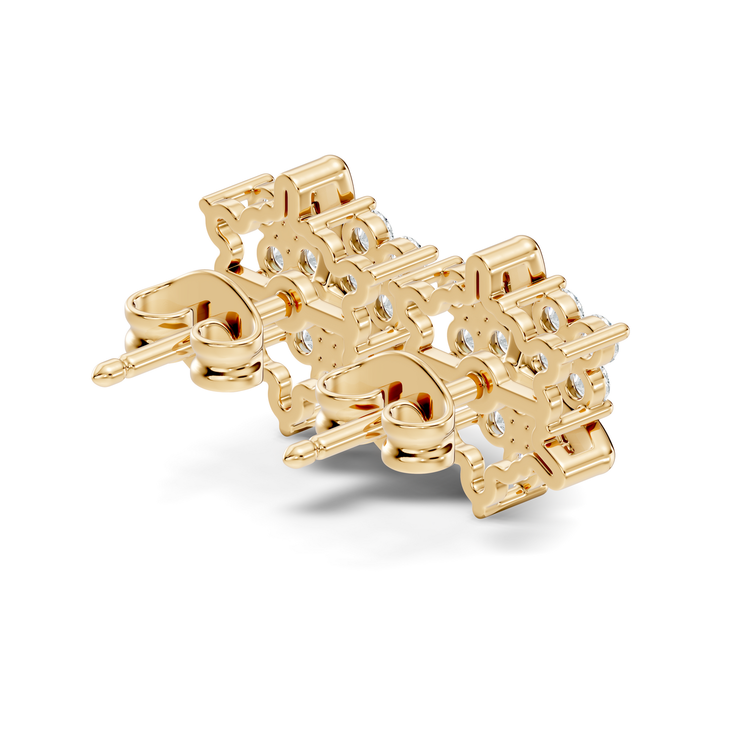 Round Cut Natural & Lab Grown Diamond 14k Solid Gold Stunning Studs Diamond Earrings - HIGHCARAT DIAMONDS
