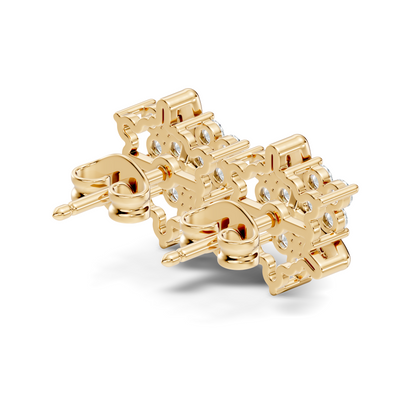 Round Cut Natural & Lab Grown Diamond 14k Solid Gold Stunning Studs Diamond Earrings - HIGHCARAT DIAMONDS