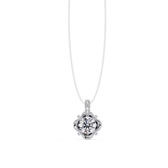 Round Lab Grown Diamond Floral Frame Pendant - HIGHCARAT DIAMONDS