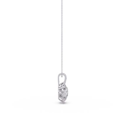 Round Lab Grown Diamond Floral Frame Pendant - HIGHCARAT DIAMONDS